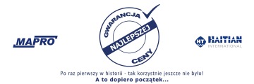 Baner promocyjny z hasłem "Gwarancja najlepszej ceny" oraz tekstem: "Po raz pierwszy w historii – tak korzystnie jeszcze nie było! A to dopiero początek…”