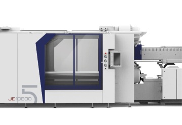 Wtryskarka do tworzyw sztucznych Zhafir Jenius V – widok boczny maszyny produkcyjnej.